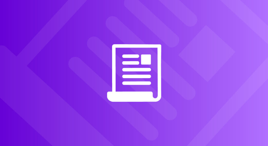 White file icon on a purple background.