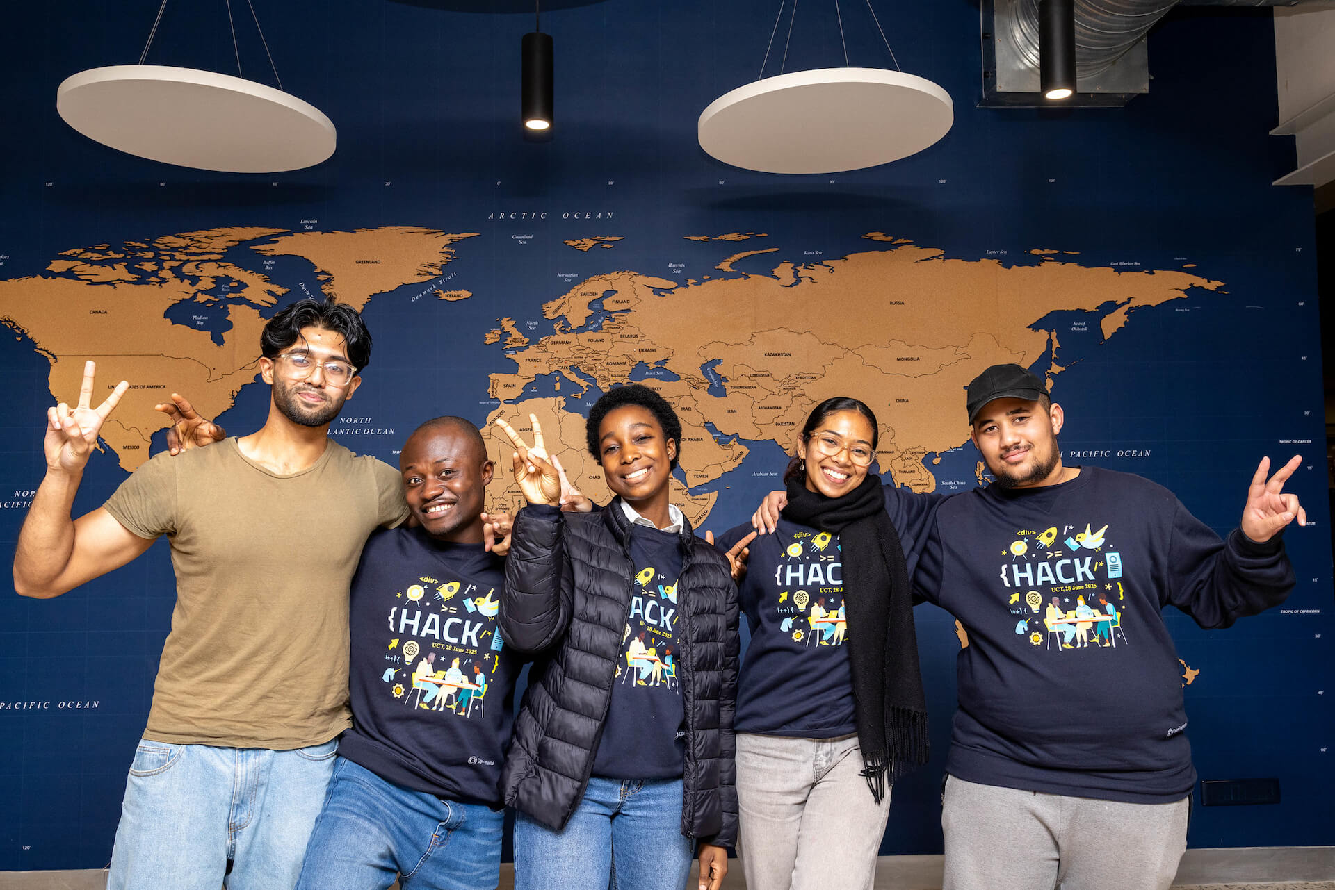 Students from UCT pose for the camera at the 2025 UCT Open Payments Hackathon